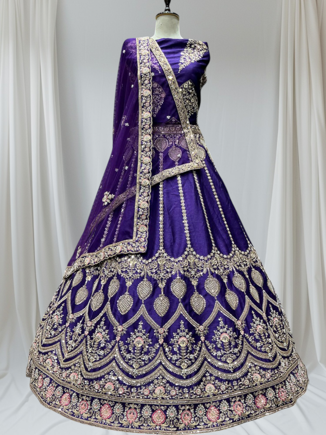Purple Colour Designer Party Wear lehenga choli for women 