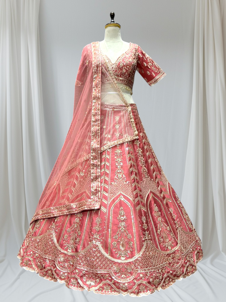 Baby Pink Designer Party Wear Lehenga for Girls