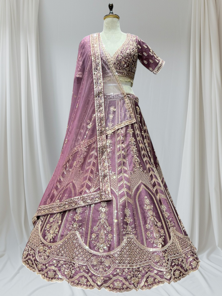 Purple Colour Designer Lehenga For Girls 