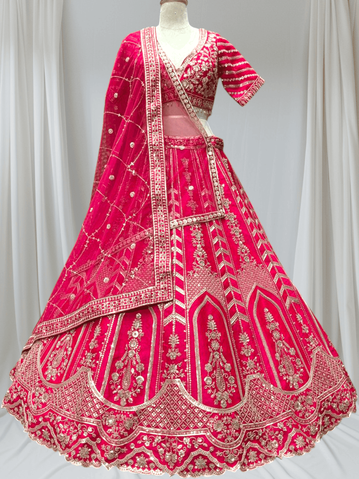 Pink embroidered traditional outfit for Brides 