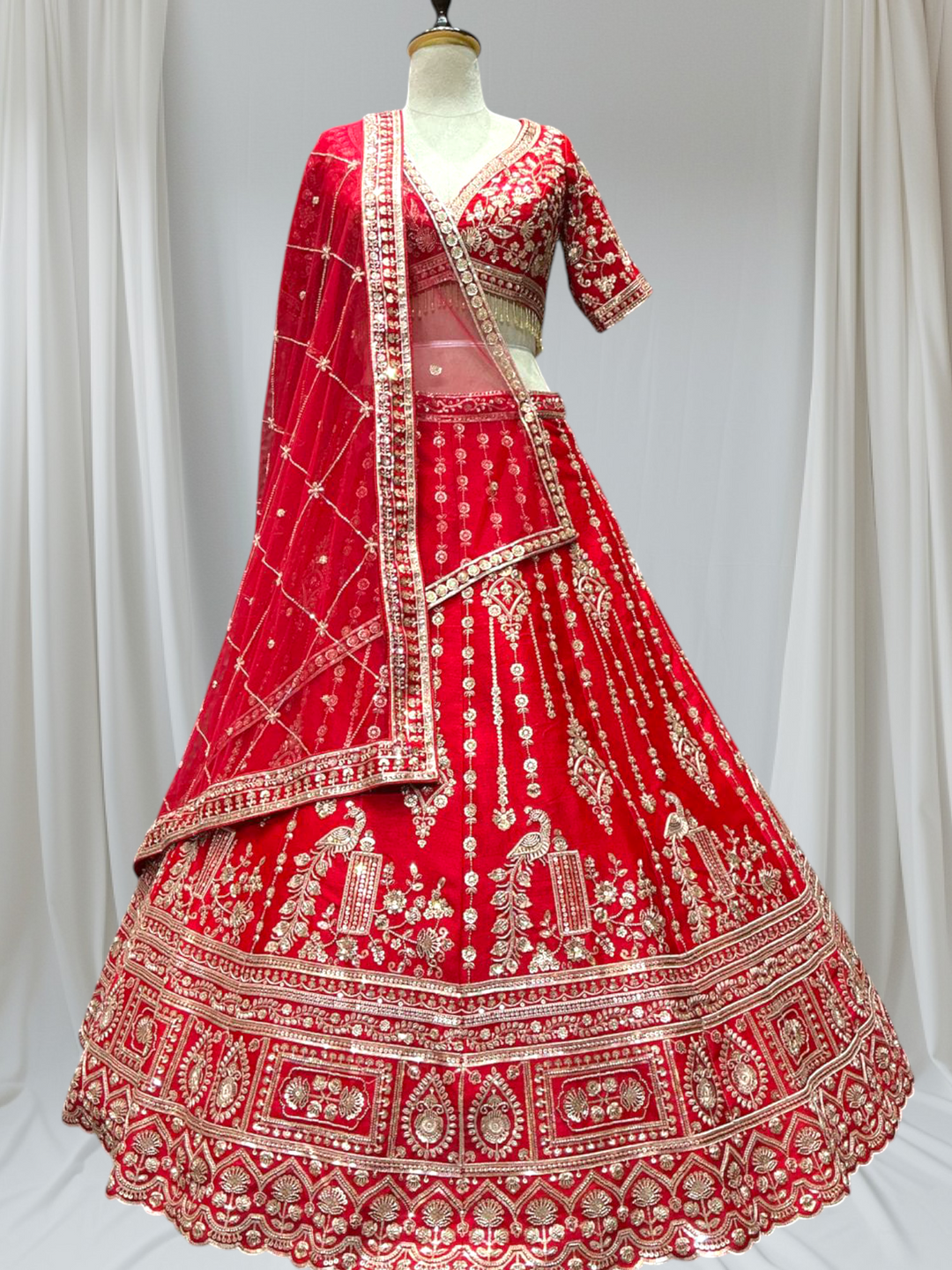 Premium Red Bridal Lehenga with Heavy Hand Embroidery