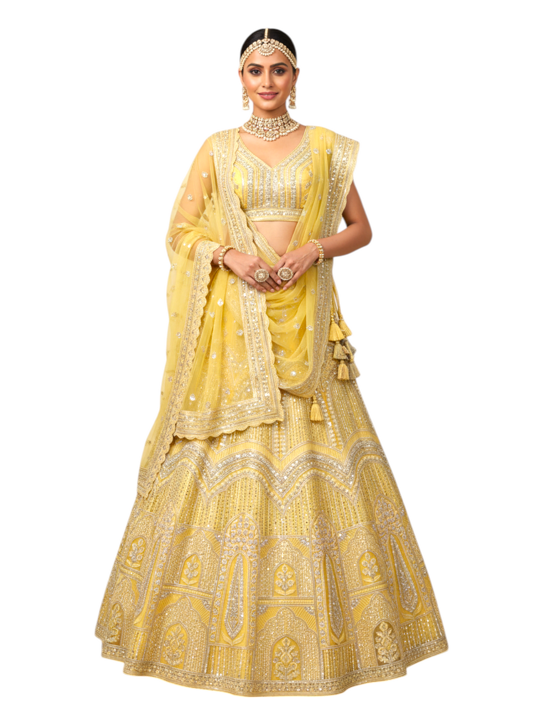 Yellow Festive Lehenga for Haldi Function Delhi | Designer Lehenga Chandni Chowk