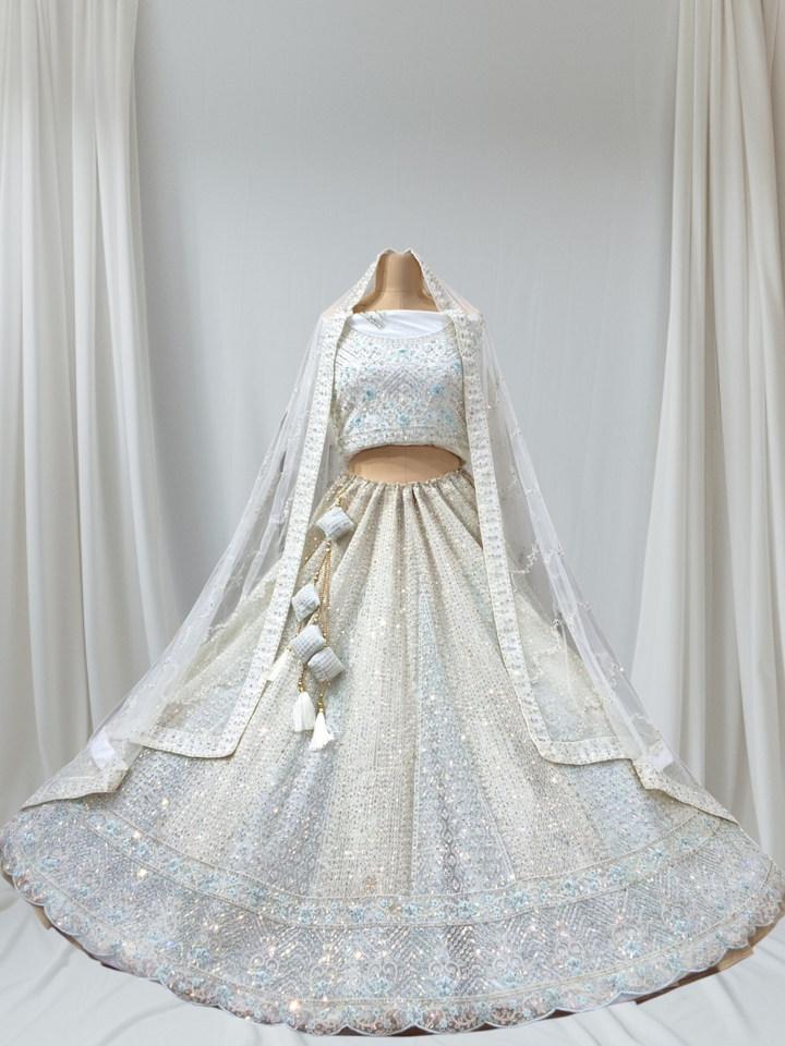 Dual Tone Pastle Colour Lehenga for Engagement & Reception