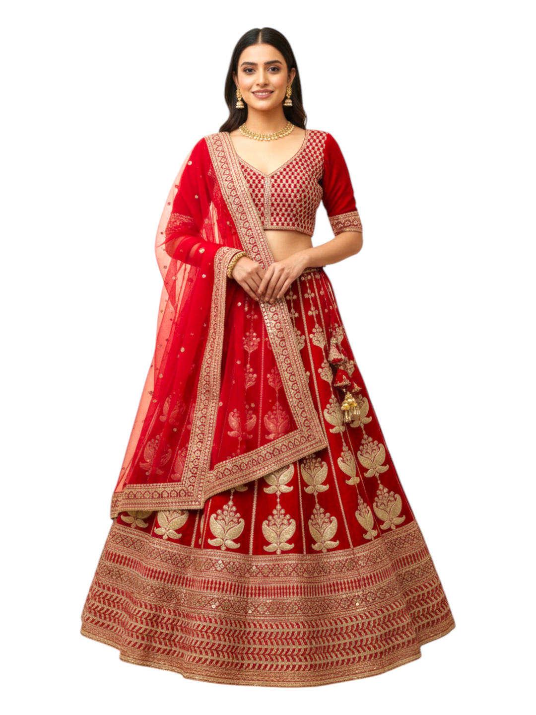 Designer Red Bridal Lehenga For Wedding