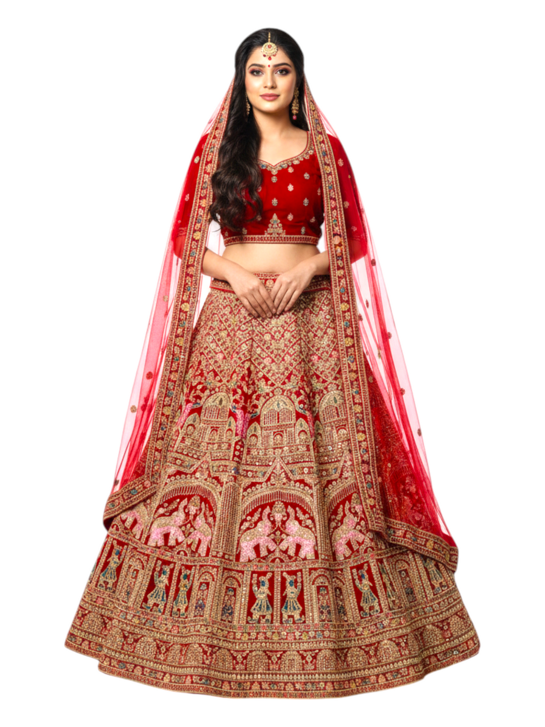 Maharani Bridal lehenga Red Colour For Wedding