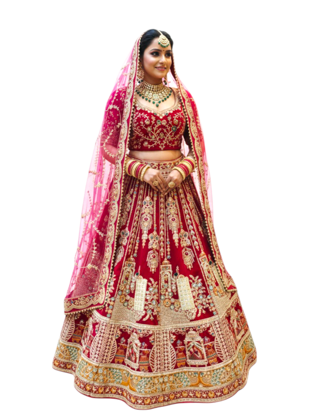 Luxury Red Heavy Embroidered Bridal Lehenga at Keshav Creations Chandni Chowk Delhi 