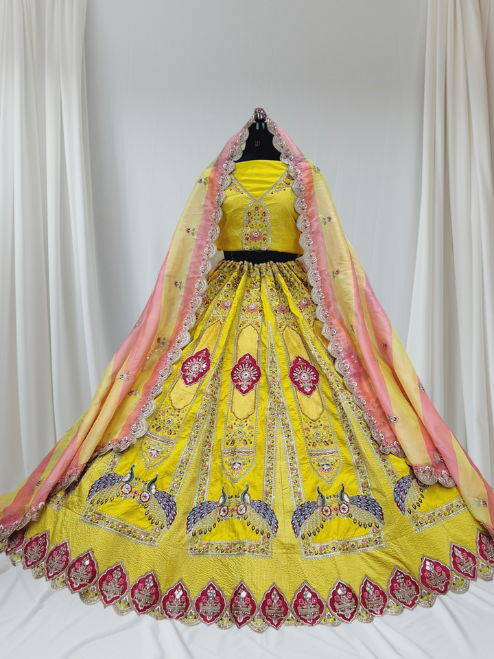 Stylish Yellow Colour Lehenga Perfect for Haldi
