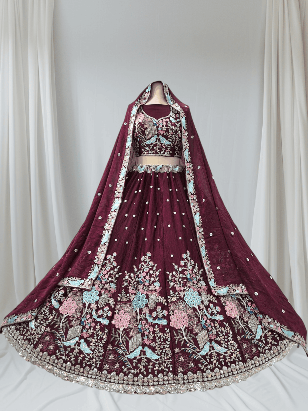 Designer Marvella Lehenga with Handcrafted Beads