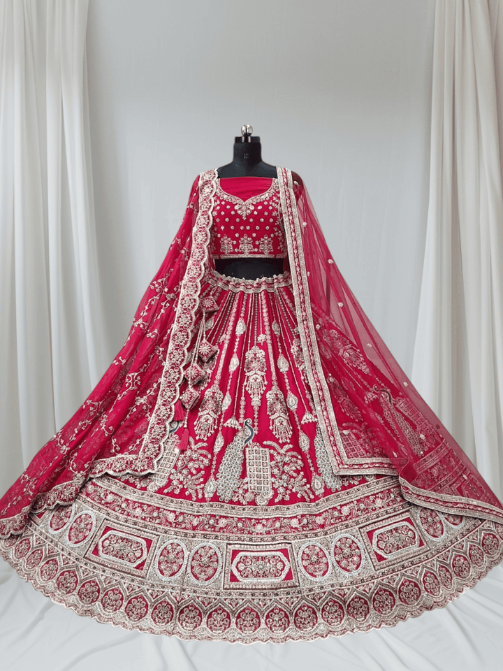 Royal Red & Rani Pink Bridal Lehenga for Wedding