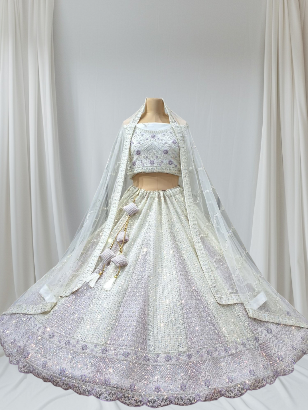 Dual Tone Pastle Colour Lehenga for Engagement & Reception