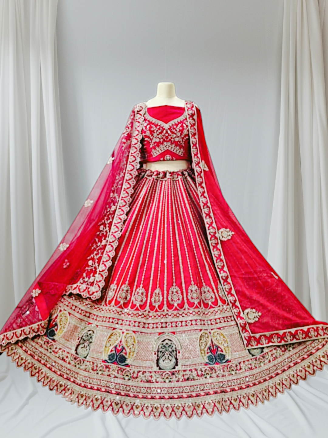 Stunning Royal Bridal Lehenga: Three Exclusive Color Combinations Available