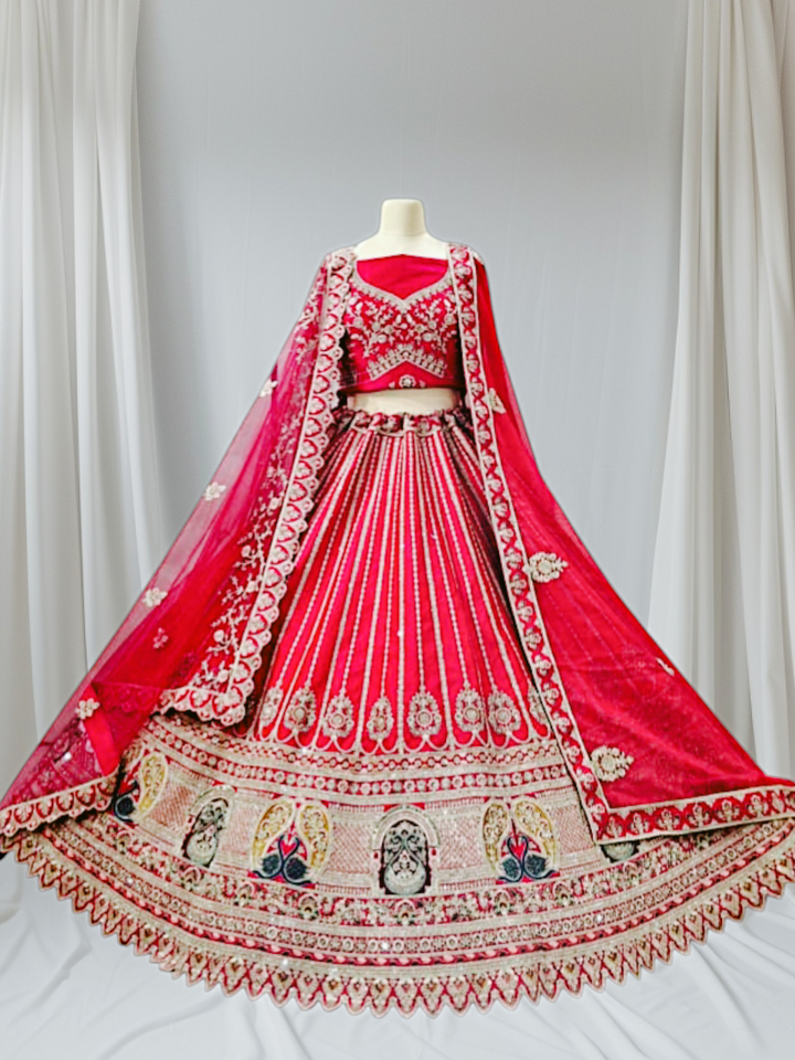 Stunning Royal Bridal Lehenga: Three Exclusive Color Combinations Available