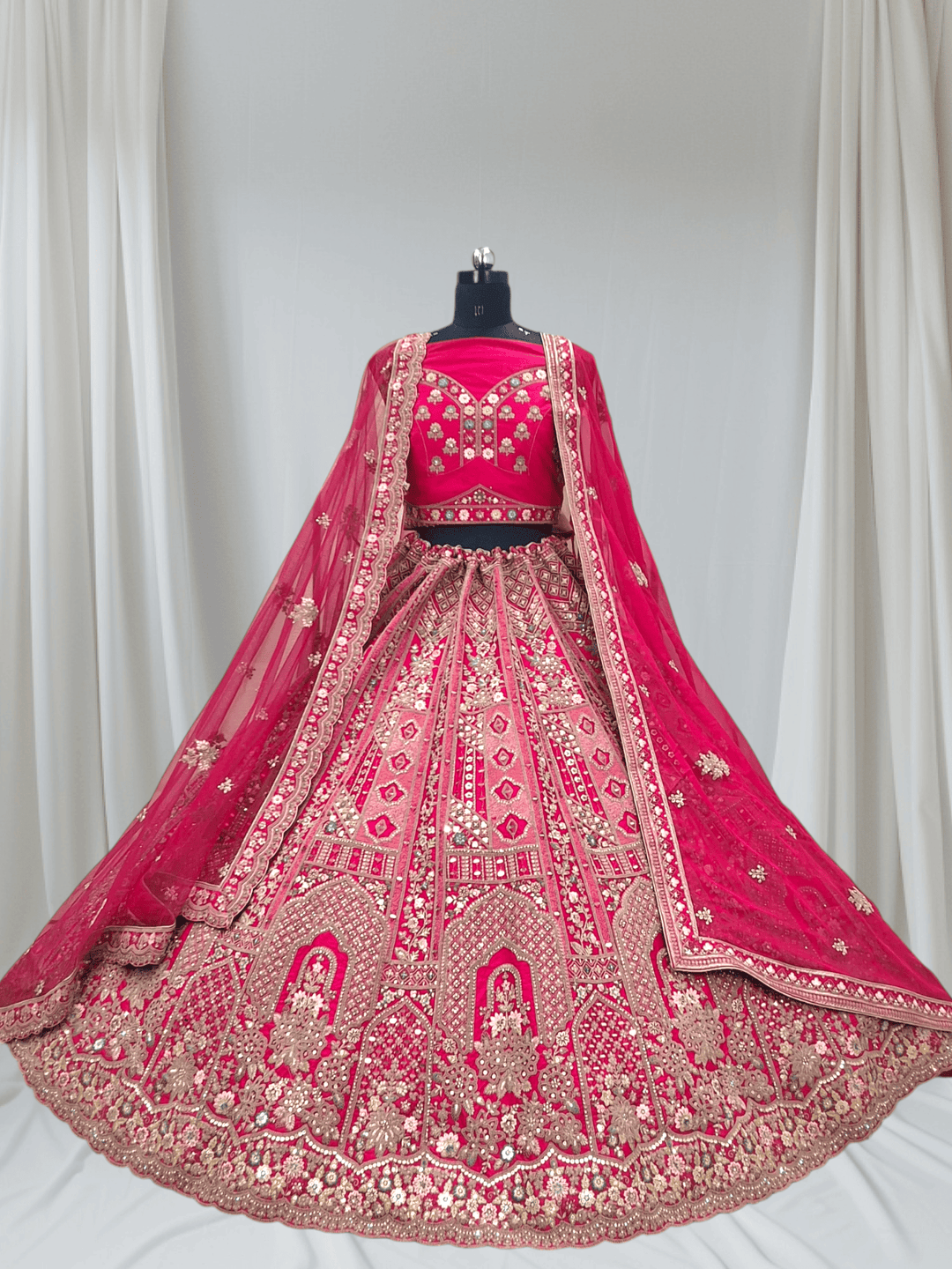 Designer Rani Pink Colour Bridal Lehenga