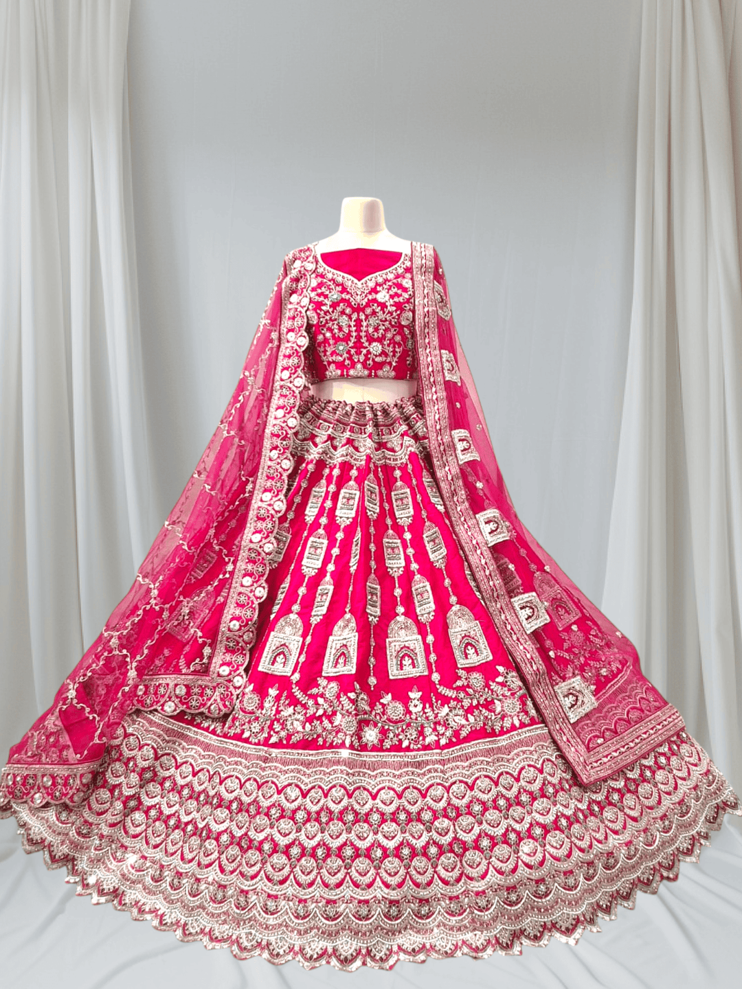 Royal Rani Pink Bridal Lehenga – Handcrafted Zardosi Elegance by Keshav Creations