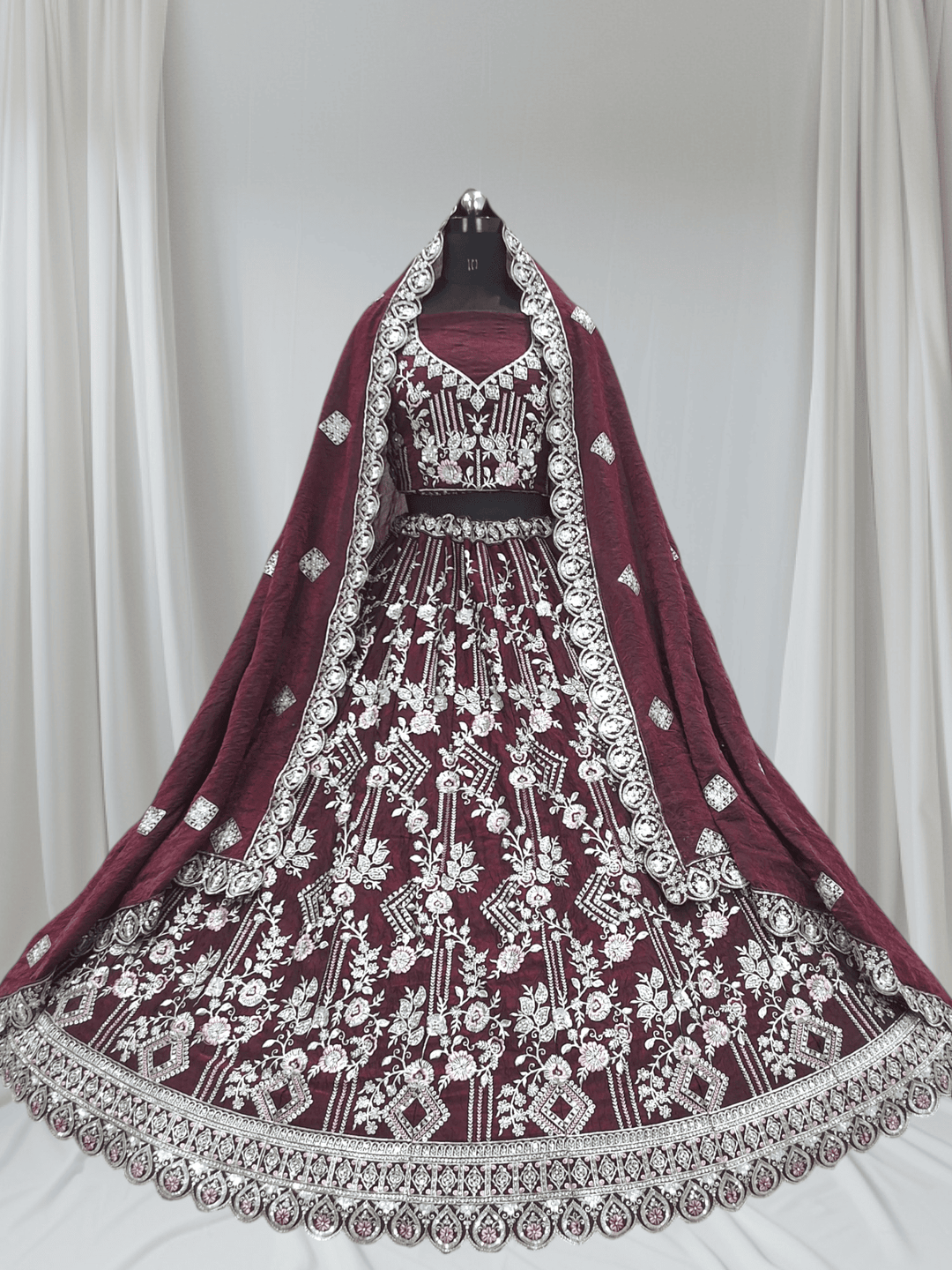 Designer Embroidered Lehenga Choli with Heavy Dupatta–Royal Wedding Collection