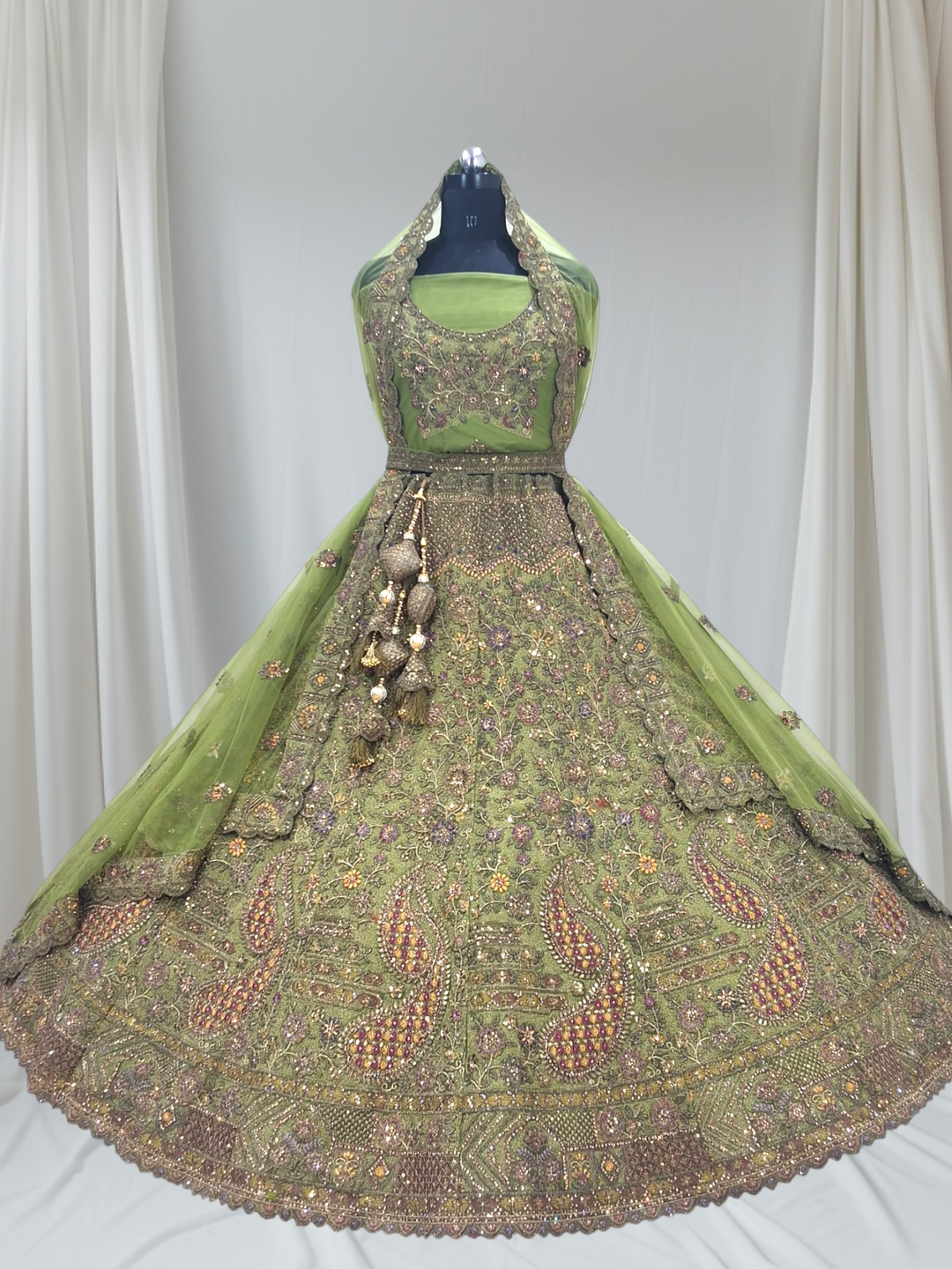 Heavy Embroidered Designer Lehenga – Premium Zari & Stone Work