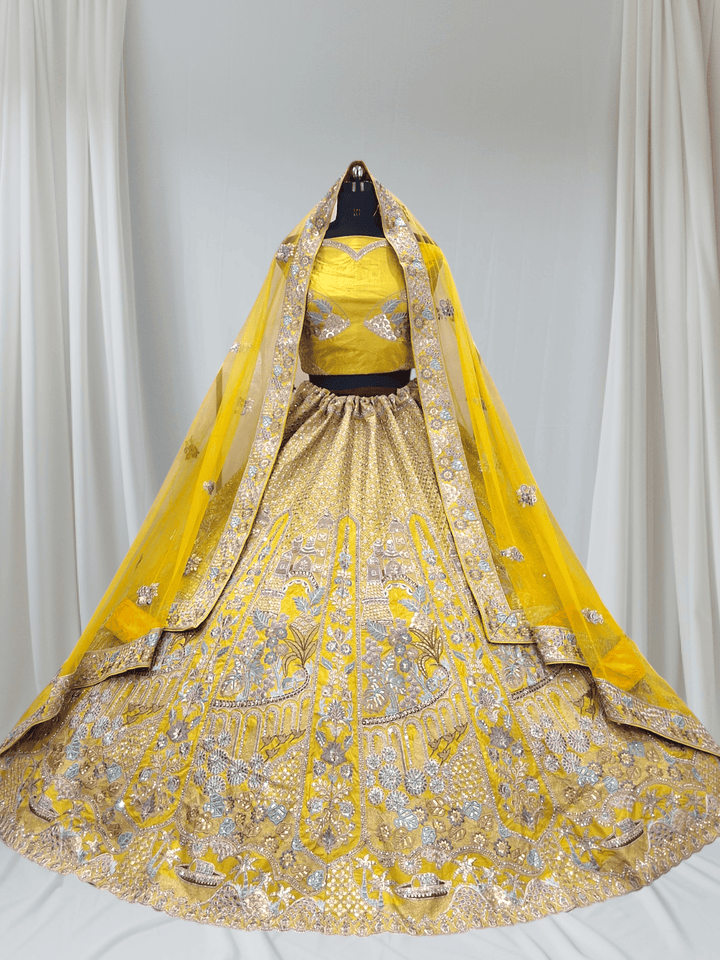 Royal Heavy Embroidered Non-bridal Lehenga Set with Net Dupatta – 4 Premium Color Options