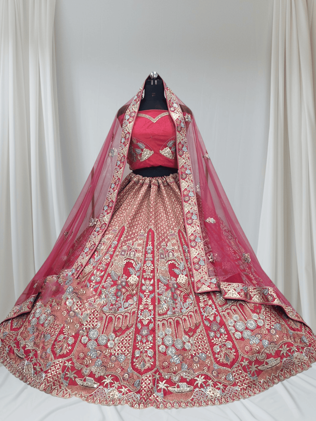 Royal Heavy Embroidered Non-bridal Lehenga Set with Net Dupatta – 4 Premium Color Options