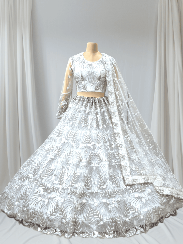 Heavy Embroidered Designer Lehenga Set in Dual-Tone Pastel Shades