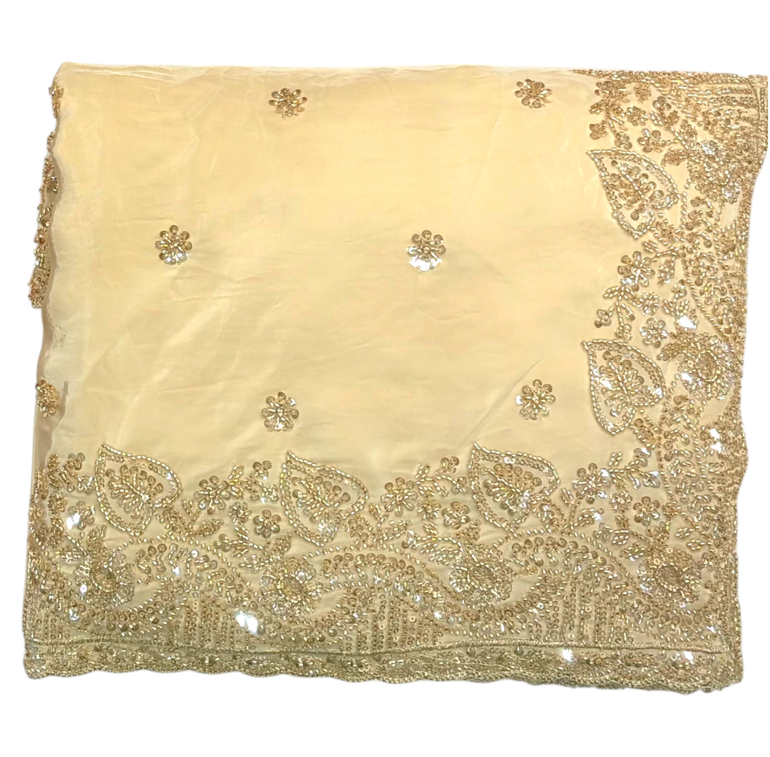 Beige Colour Designer Saree For Women 