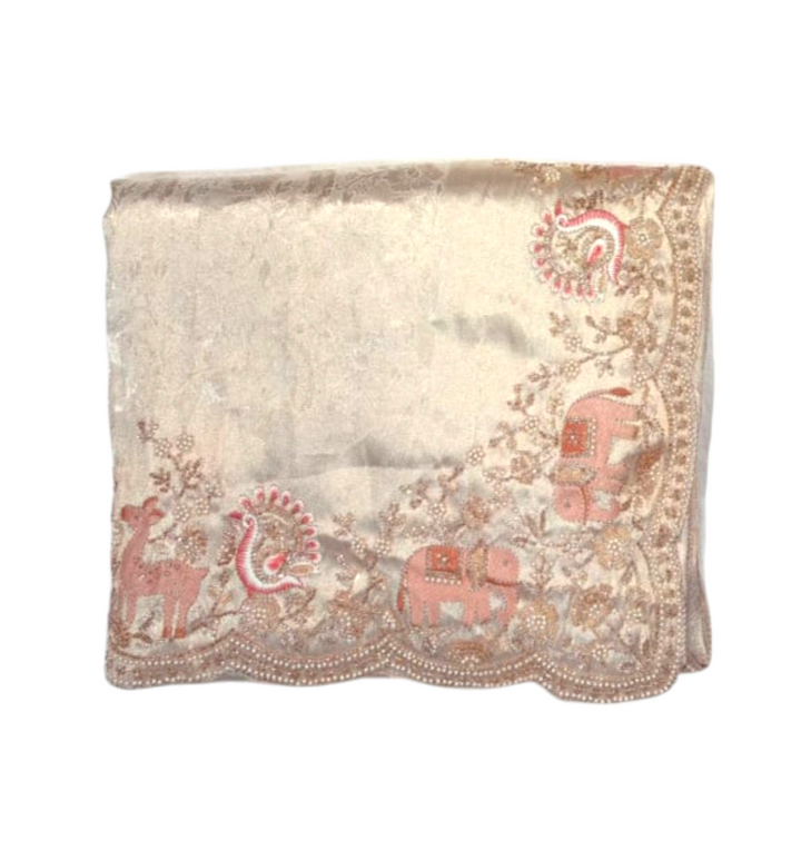 Beige Colour Lavender Saree for women 