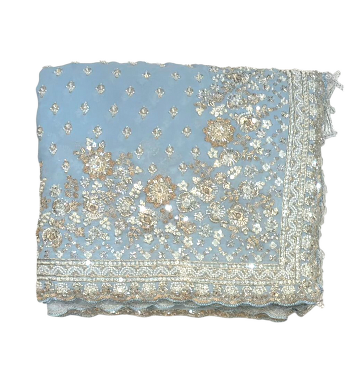 Firozi Colour Designer Saree For Women 