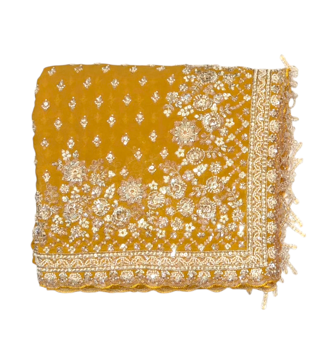 Mustard Colour Party Wear Saree for women