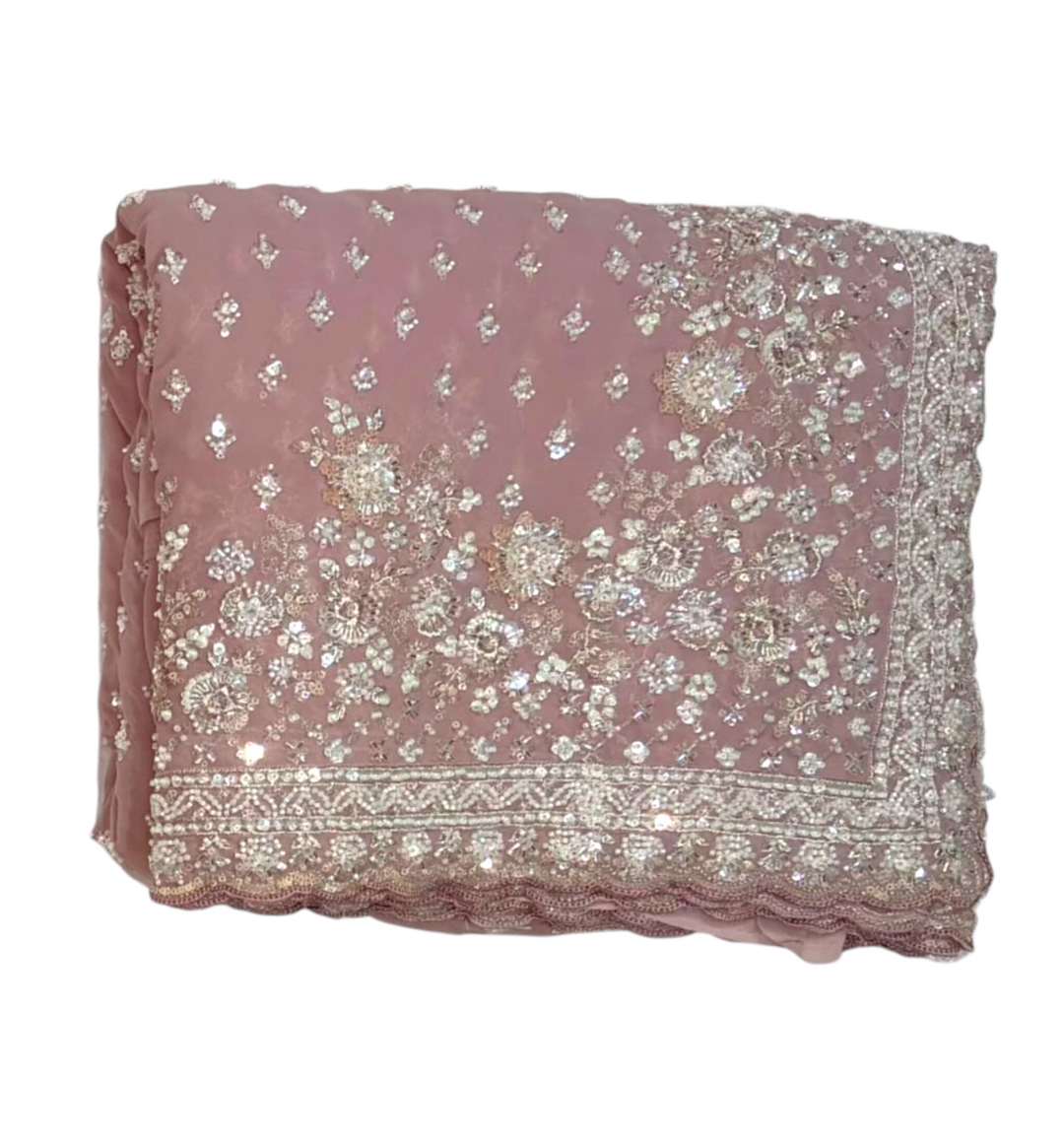 Baby Pink Colour Party Wear Saree For Women 