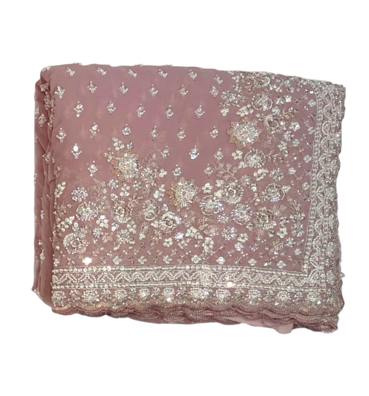 Baby Pink Colour Party Wear Saree For Women 