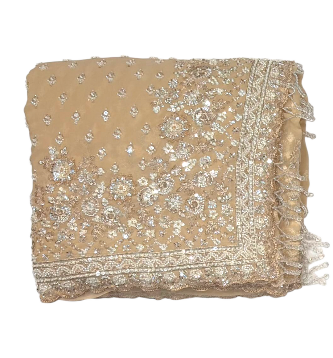 Beige Colour Designer Saree For Women 