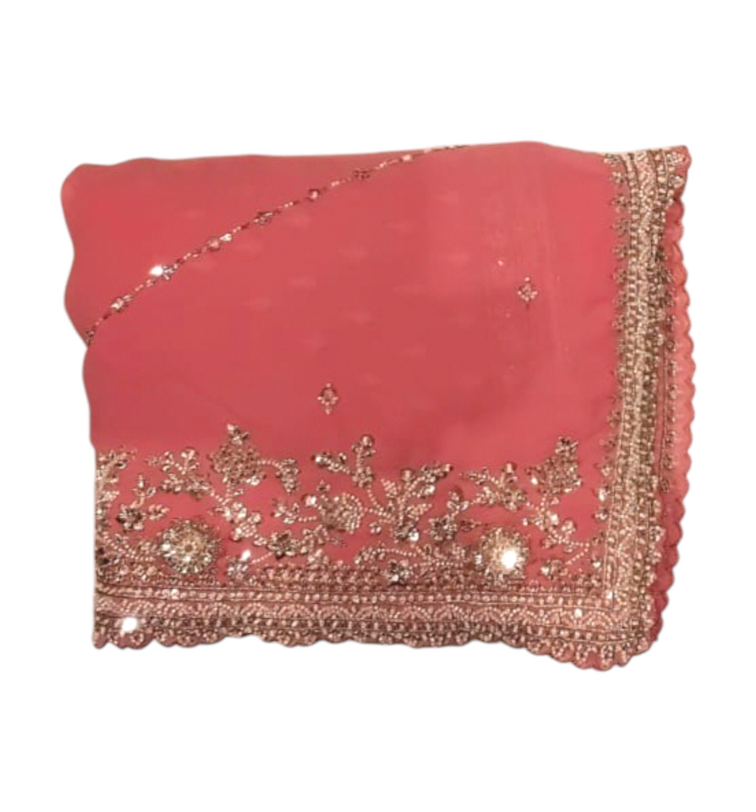 Keshav Creations Embroidered Georgette Saree