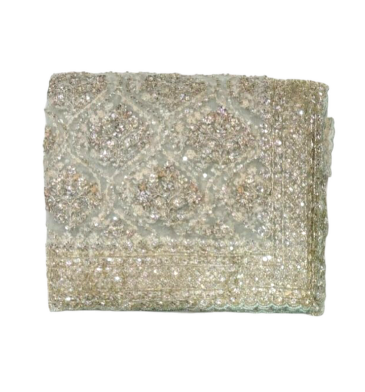 Pista Colour Designer Saree in Net Fabric 