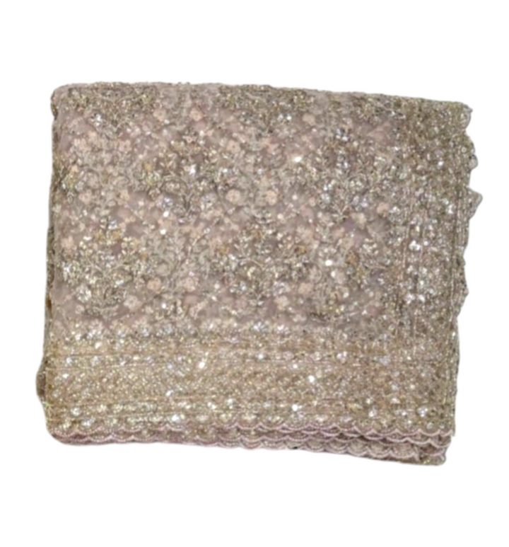 Lavender Colour Designer Saree in Net Fabric 