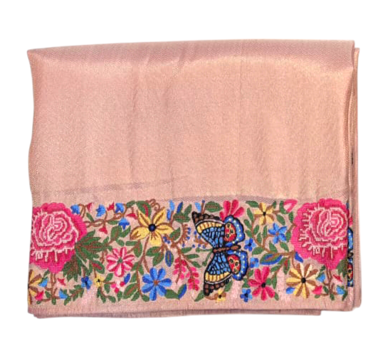 Mauve Pink Designer Saree For Girls