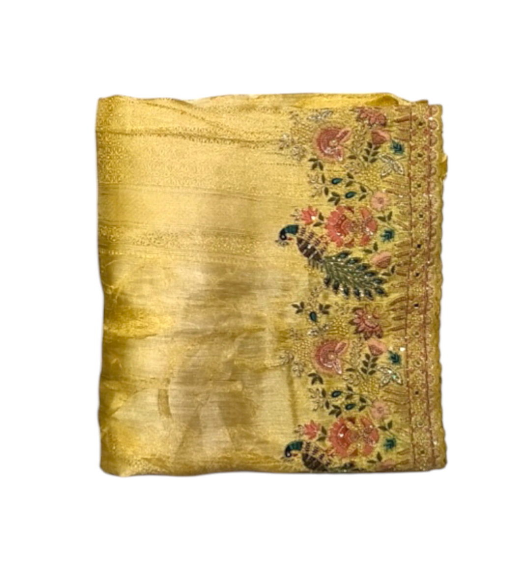 Mustard Colour Silk Saree for women 