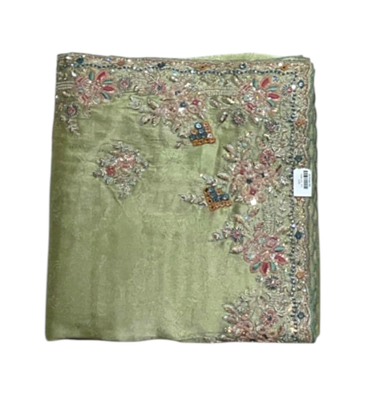 Banarasi Pista Green Colour Saree with Tiger Work 