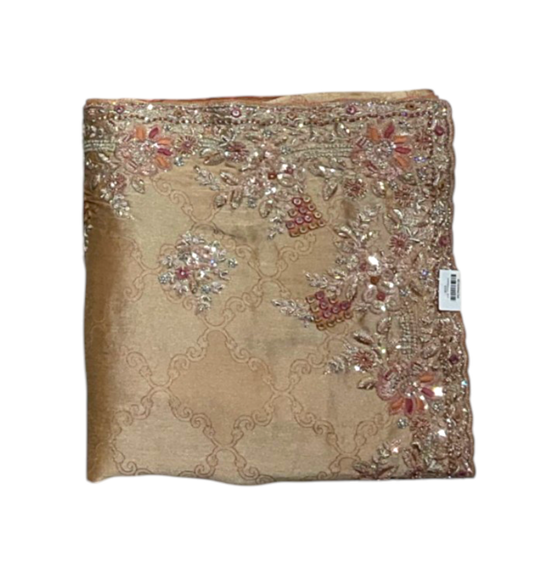 Banarasi Peach Colour Saree with Tiger Work 