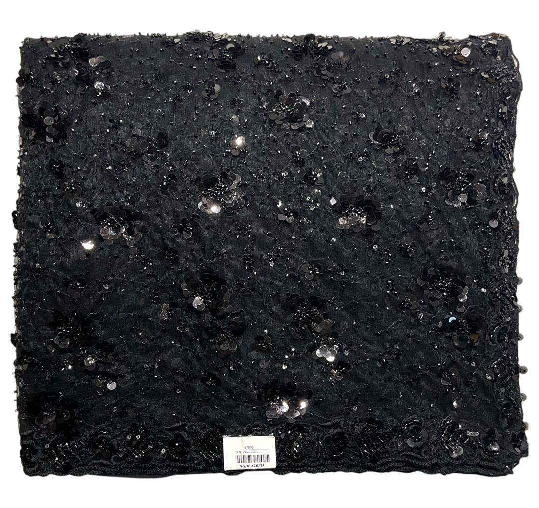 Black Designer Net Saree For Girls 