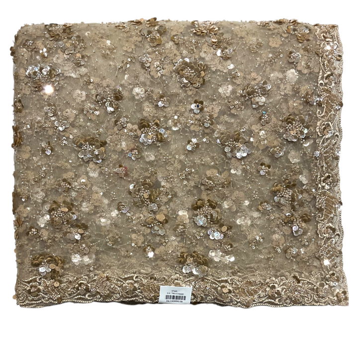 Beige Colour Designer Net Saree for women 