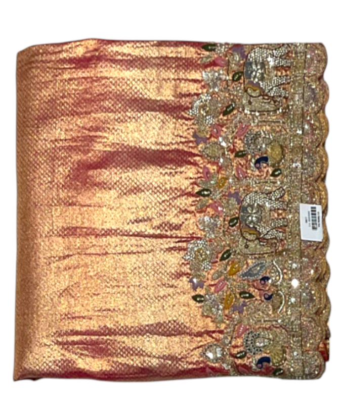 Royal Red Kanjivaram Silk Saree For Girls 