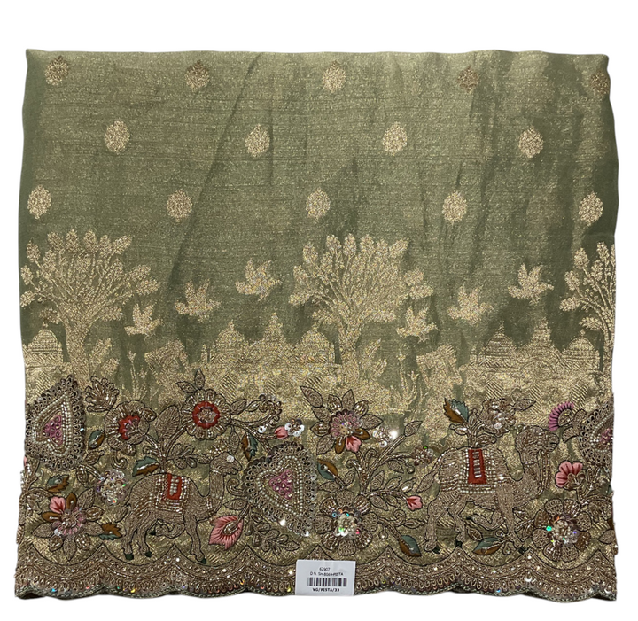 Pista Green Designer Saree For Women 