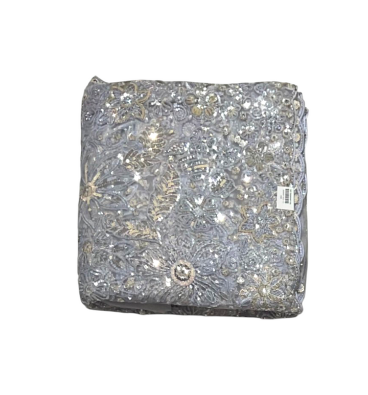 Lavender Colour Designer Saree in net fabric for girls